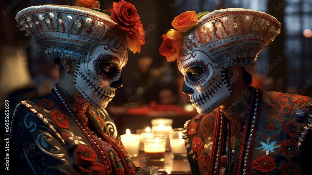 Obraz premium The day of the Dead . Generative AI