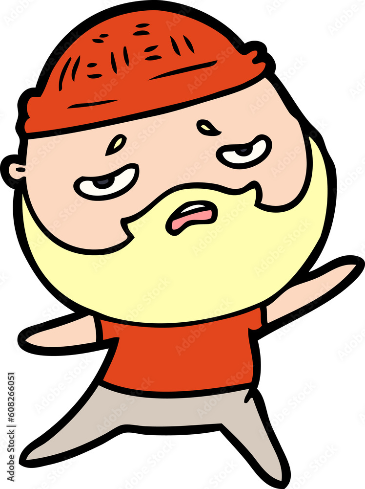 cartoon worried man with beard cartoon worried man with beard