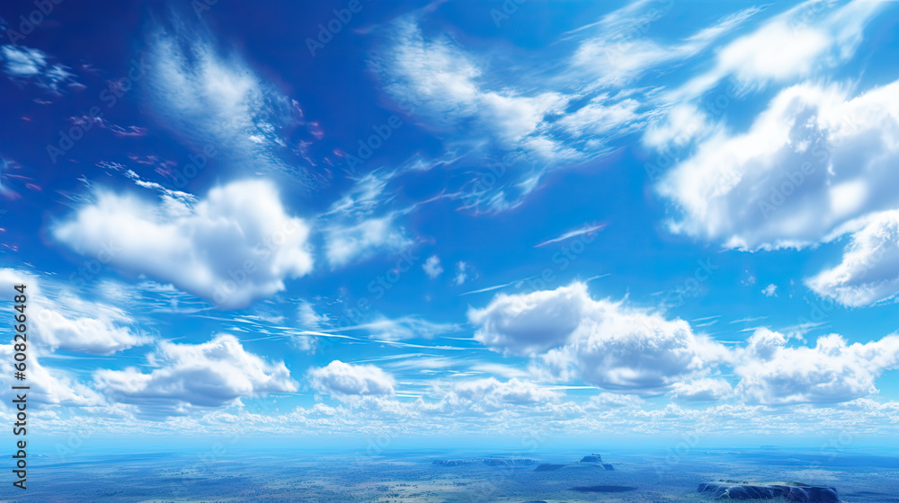 Fototapeta premium Breathtaking Panoramic Views: Nature, Beach, and seacapes in Summer - Perfect for Wellness, Travel and Social Media Content, Ai generative 