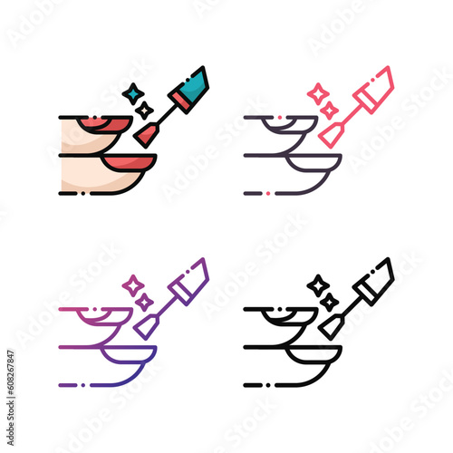Nail polish icon design in four variation color