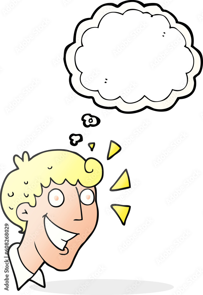 freehand drawn thought bubble cartoon excited man freehand drawn thought bubble cartoon excited man