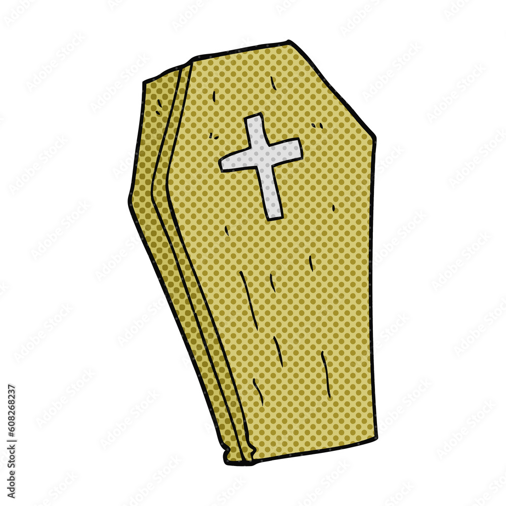 Obraz premium freehand drawn cartoon spooky coffin