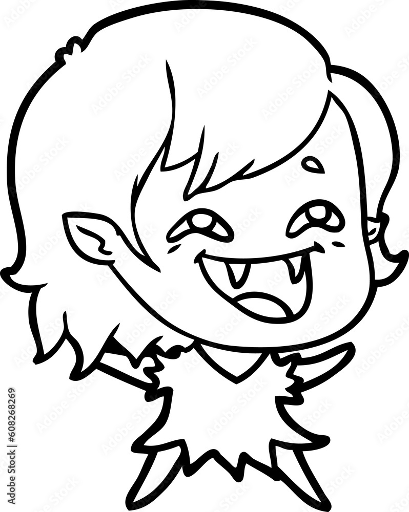 cartoon laughing vampire girl