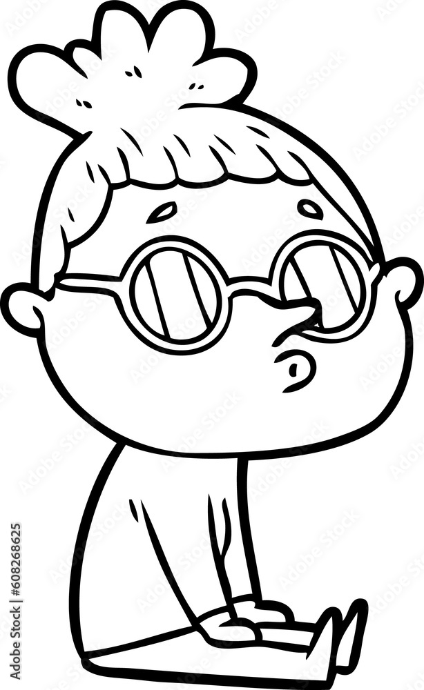 cartoon woman wearing glasses cartoon woman wearing glasses