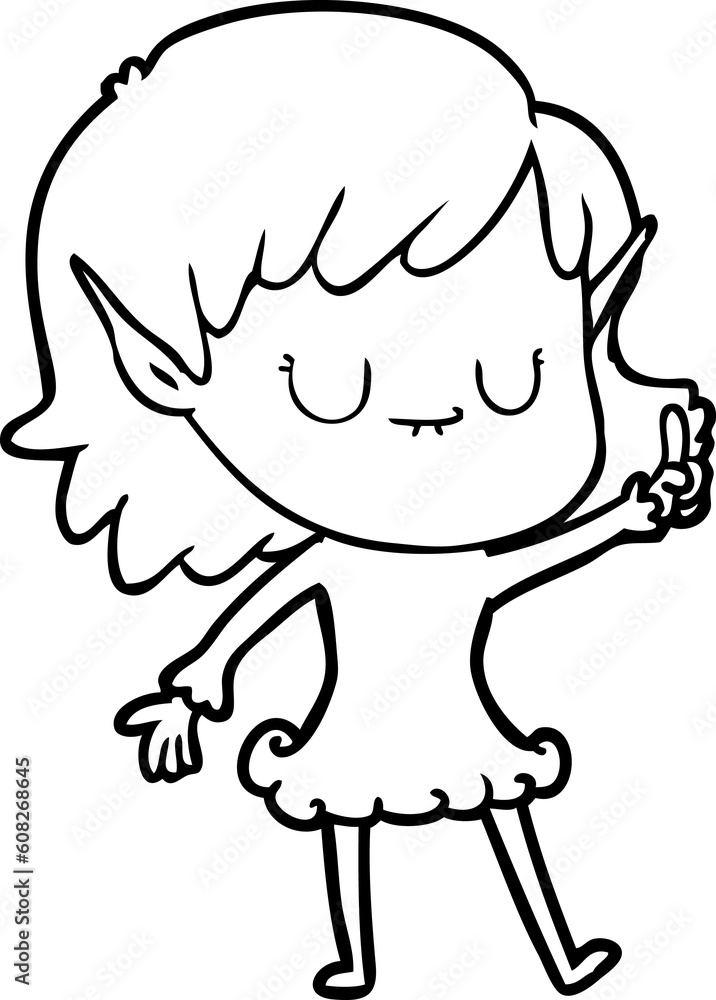 happy cartoon elf girl happy cartoon elf girl