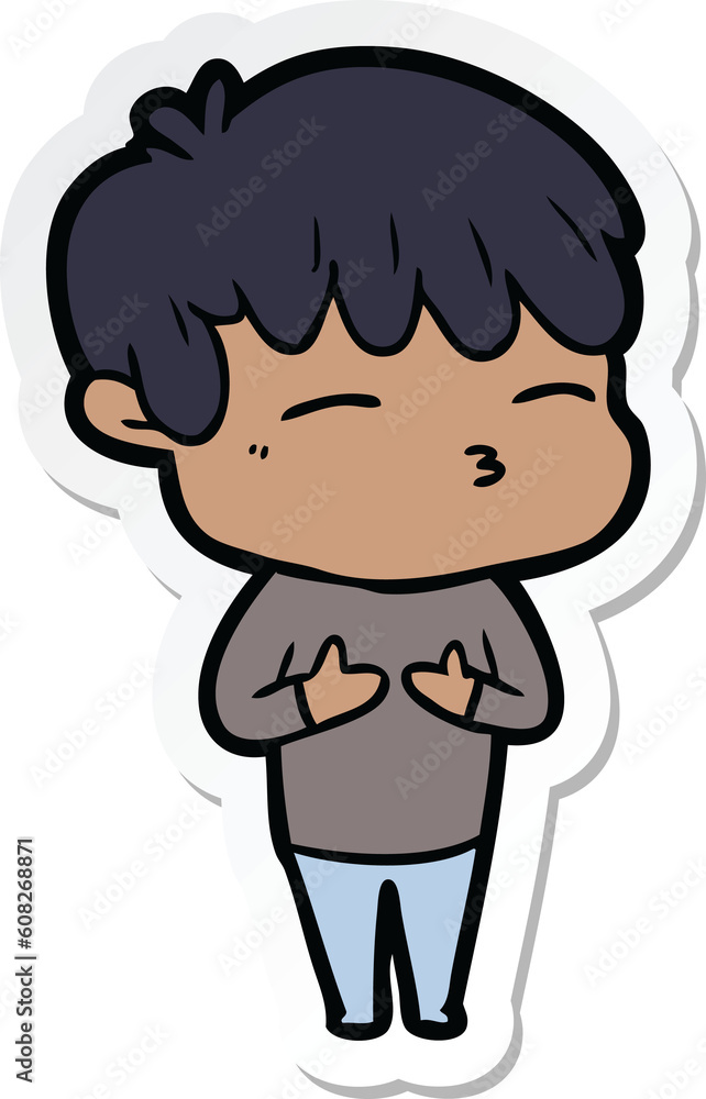 sticker of a cartoon frustrated man sticker of a cartoon frustrated man
