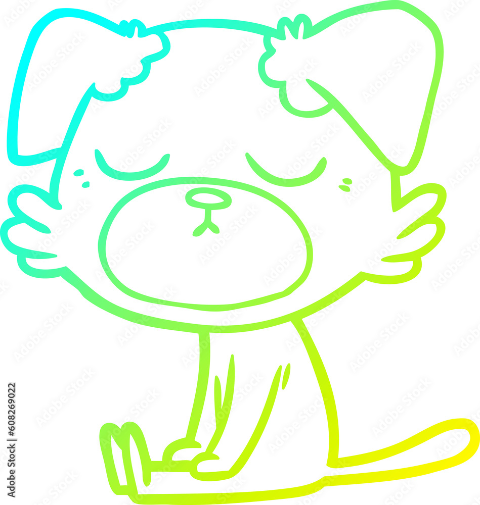 cold gradient line drawing of a cute cartoon dog cold gradient line drawing of a cute cartoon dog