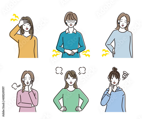 女性のよくあるつらい症状のセット