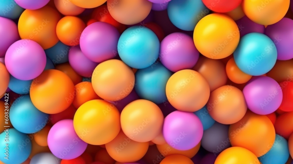 Colorful balls background. Abstract background Generative AI.