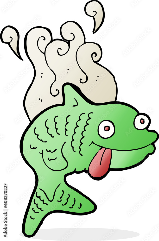 Fototapeta premium cartoon smelly fish