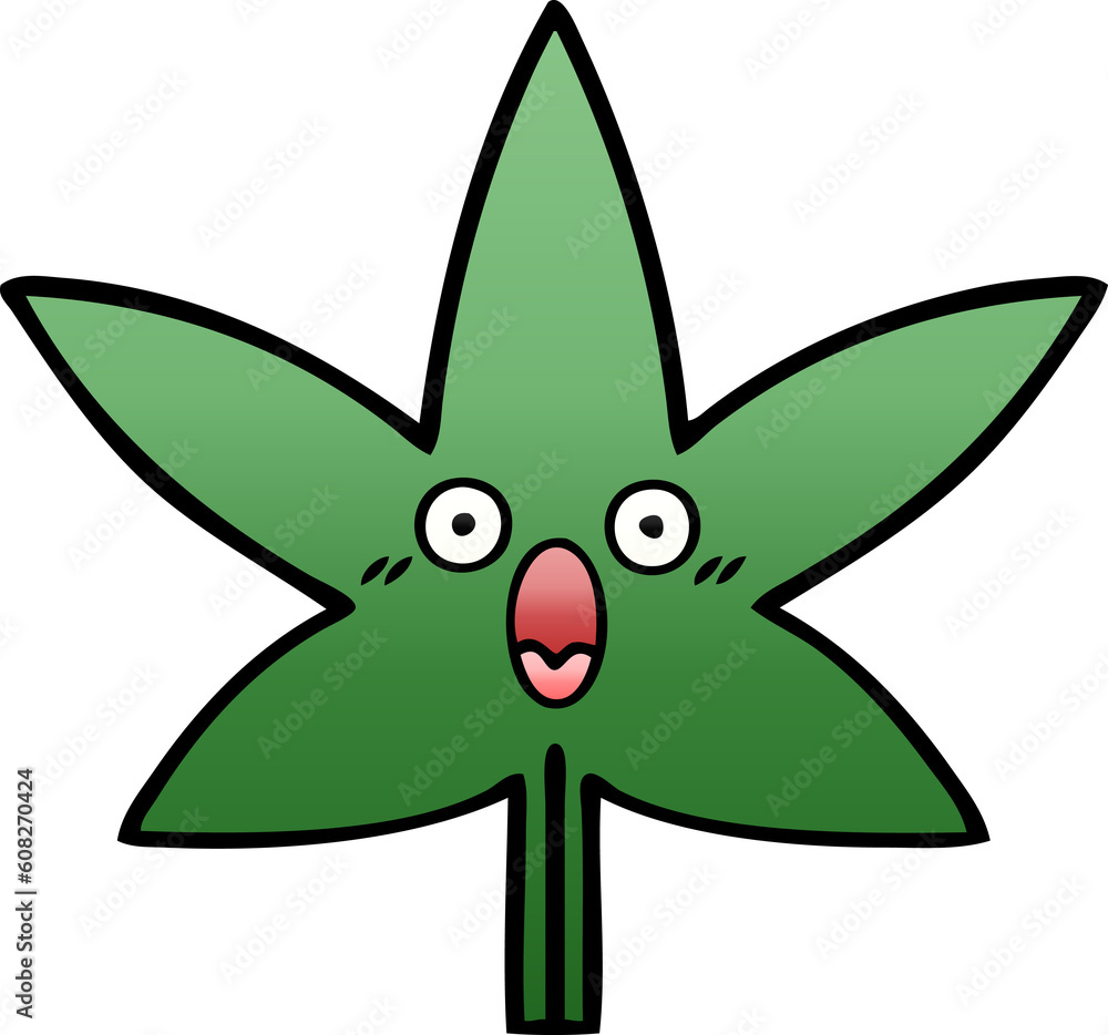 gradient shaded cartoon of a marijuana leaf gradient shaded cartoon of a marijuana leaf