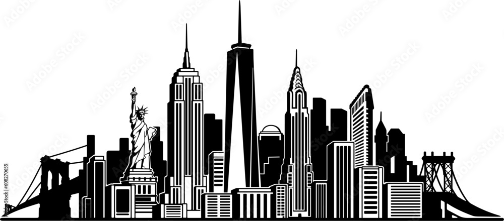 Photo & Art Print New York skyline vector design silhouette, ideal for vinyl cutting, readytocutvector photo-art-print-new-york-skyline-vector-design-silhouette-ideal-for-vinyl-cutting-readytocutvector
