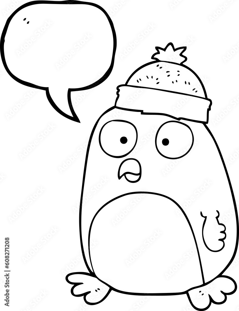 freehand drawn speech bubble cartoon penguin freehand drawn speech bubble cartoon penguin