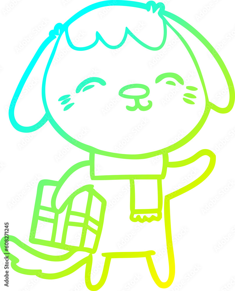 cold gradient line drawing of a happy cartoon dog cold gradient line drawing of a happy cartoon dog