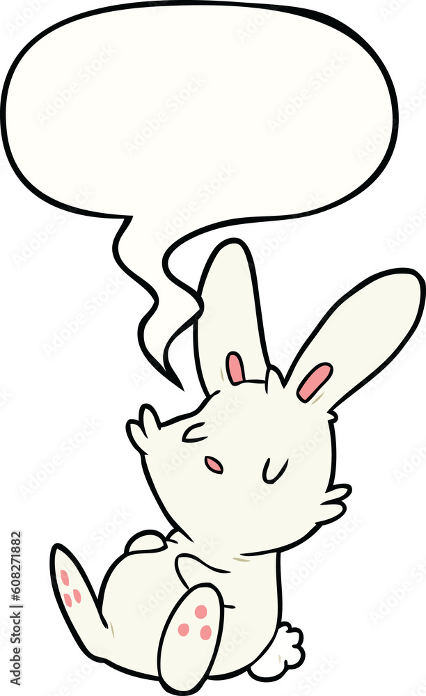 cute cartoon rabbit sleeping with speech bubble cute cartoon rabbit sleeping with speech bubble