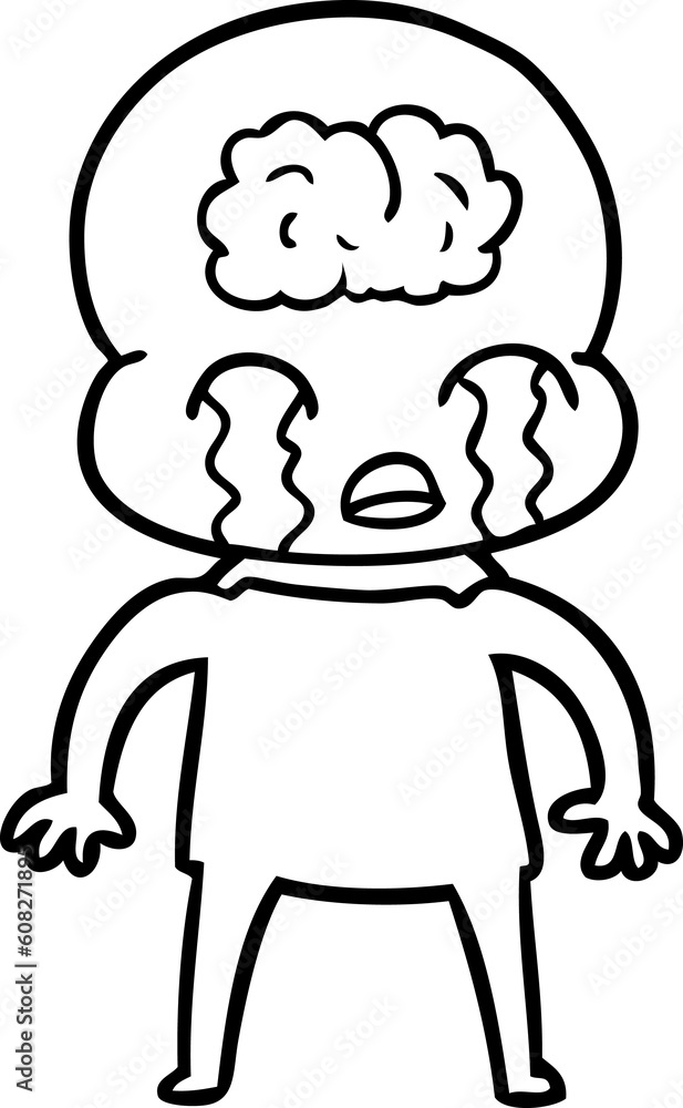 cartoon big brain alien crying cartoon big brain alien crying