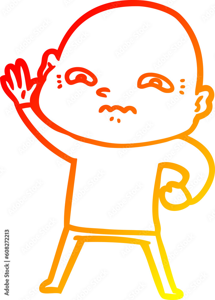 warm gradient line drawing of a cartoon creepy guy warm gradient line drawing of a cartoon creepy guy