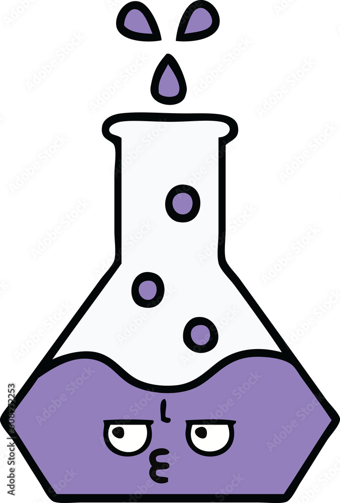 cute cartoon of a science beaker cute cartoon of a science beaker