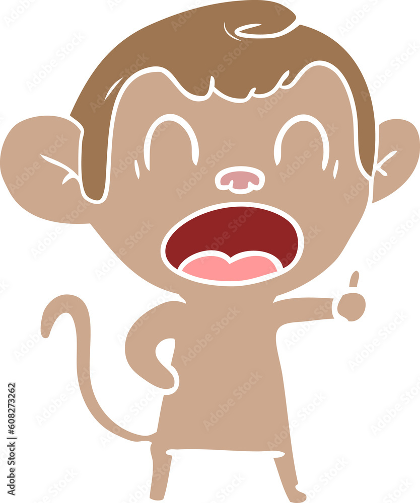 yawning flat color style cartoon monkey yawning flat color style cartoon monkey
