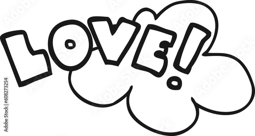 cartoon word love