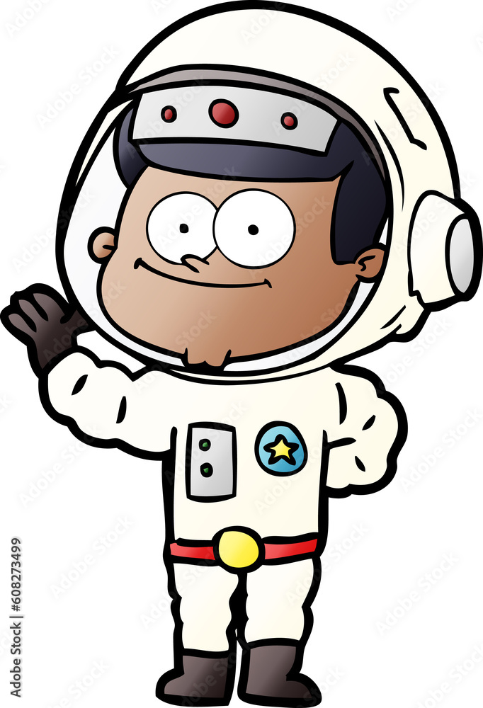 happy astronaut cartoon