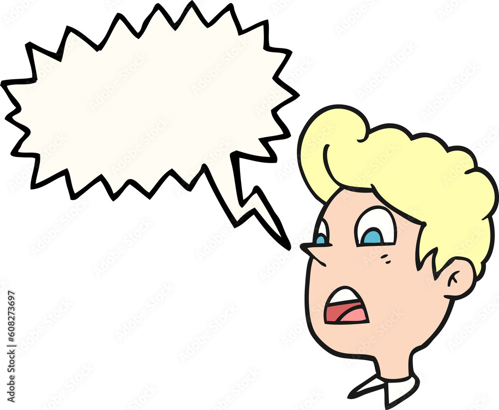 freehand drawn speech bubble cartoon shocked man freehand drawn speech bubble cartoon shocked man