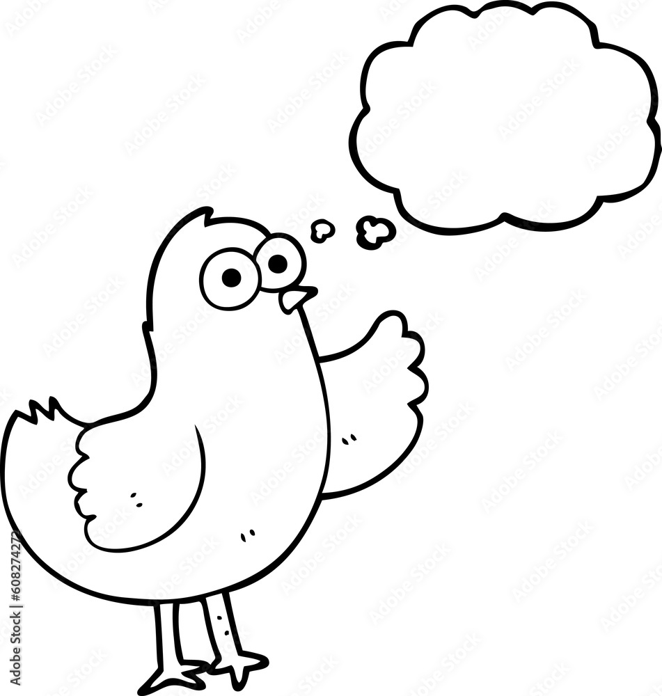 freehand drawn thought bubble cartoon bird freehand drawn thought bubble cartoon bird