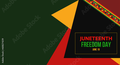 Juneteenth Freedom Day abstract vector illustration. Geometric background shape. Vector banner for ads, social media, card, poster. june 19