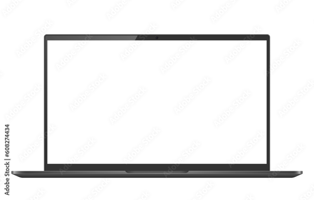 Laptop monitor vector mockup. Pc computer template with blank screen. Desktop isolated on white background. Laptop monitor vector mockup. Pc computer template with blank screen. Desktop isolated on white background.