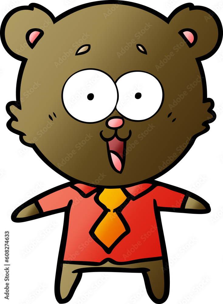 laughing teddy bear cartoon in shirt and tie laughing teddy bear cartoon in shirt and tie