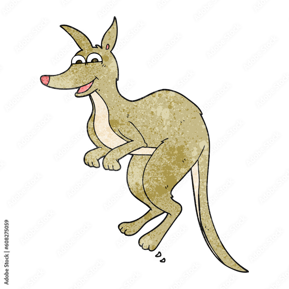 freehand textured cartoon kangaroo freehand textured cartoon kangaroo
