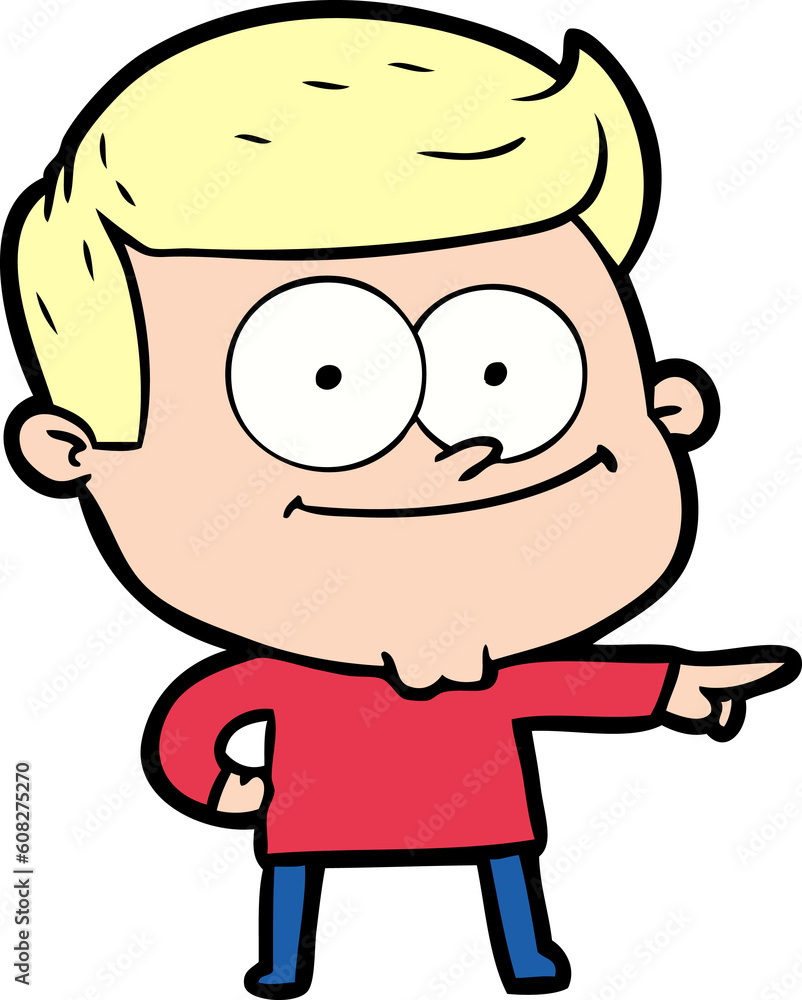 Obraz premium cartoon happy man