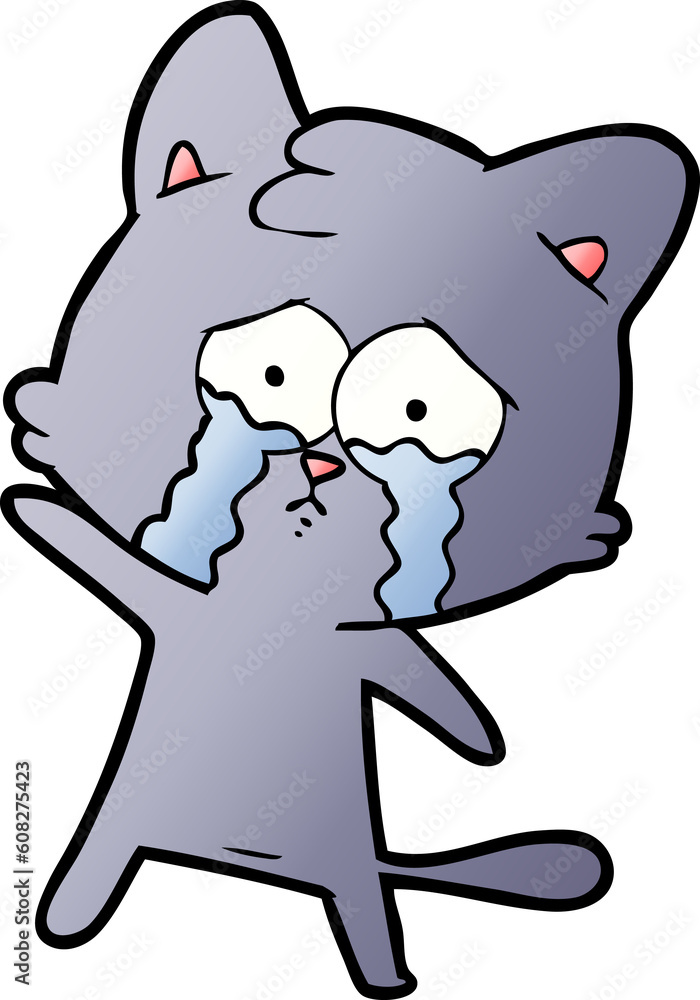 Fototapeta premium crying cartoon cat