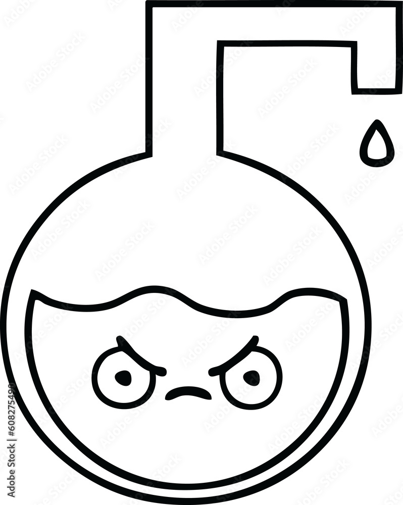 line drawing cartoon of a science experiment line drawing cartoon of a science experiment