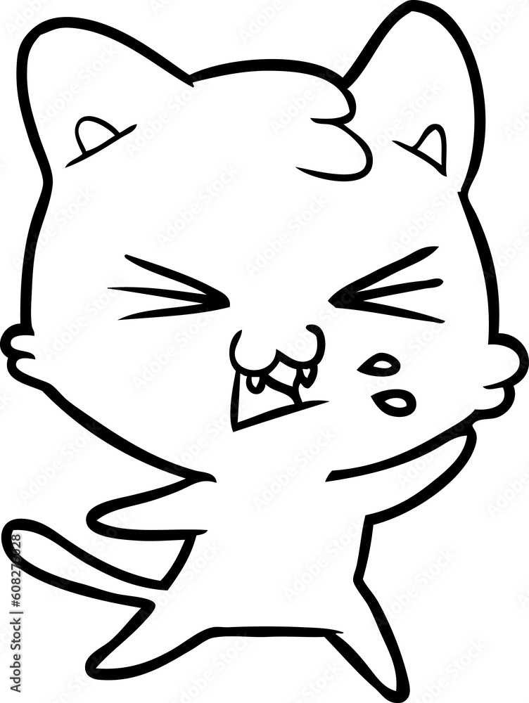 cartoon cat hissing