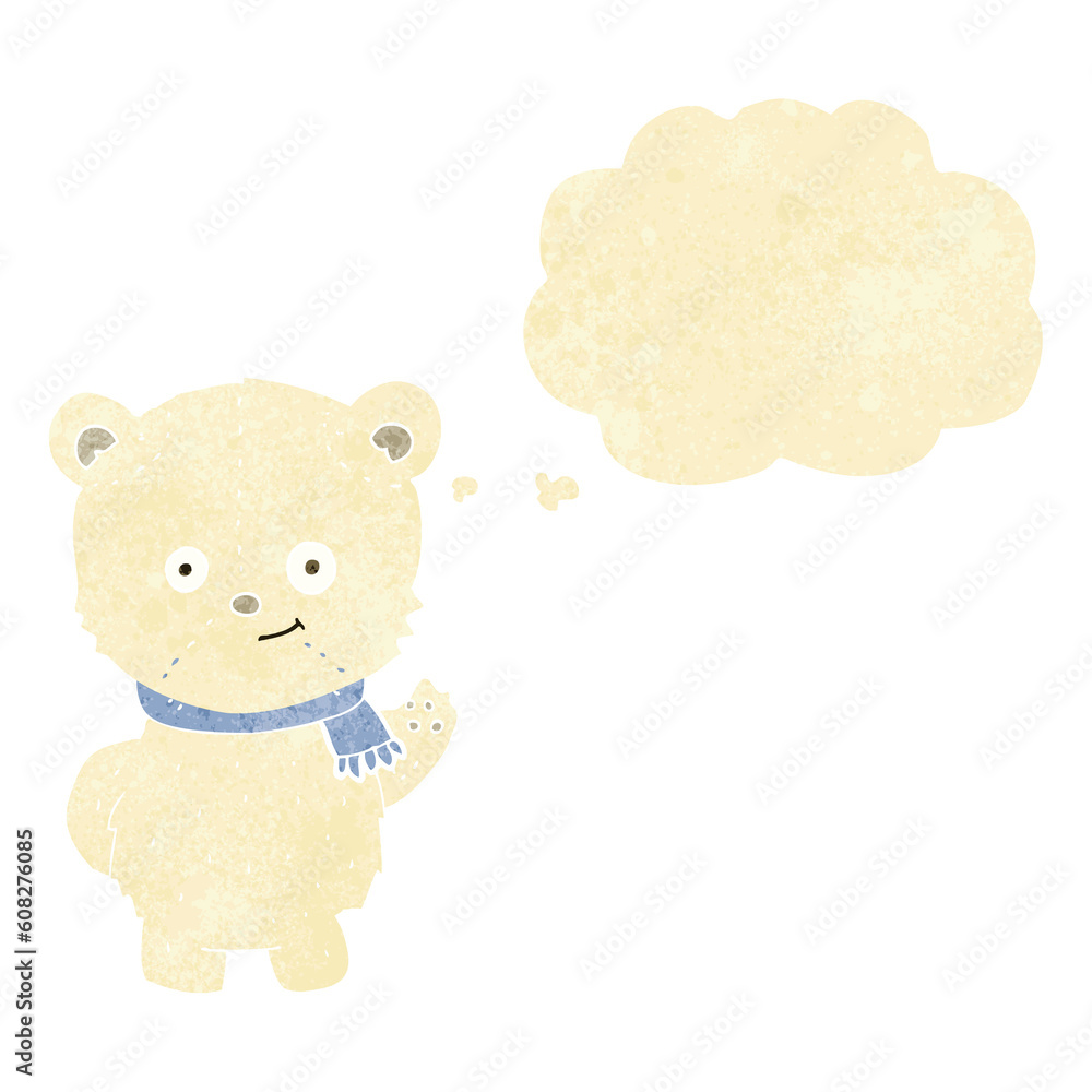 cute cartoon polar bear with thought bubble cute cartoon polar bear with thought bubble