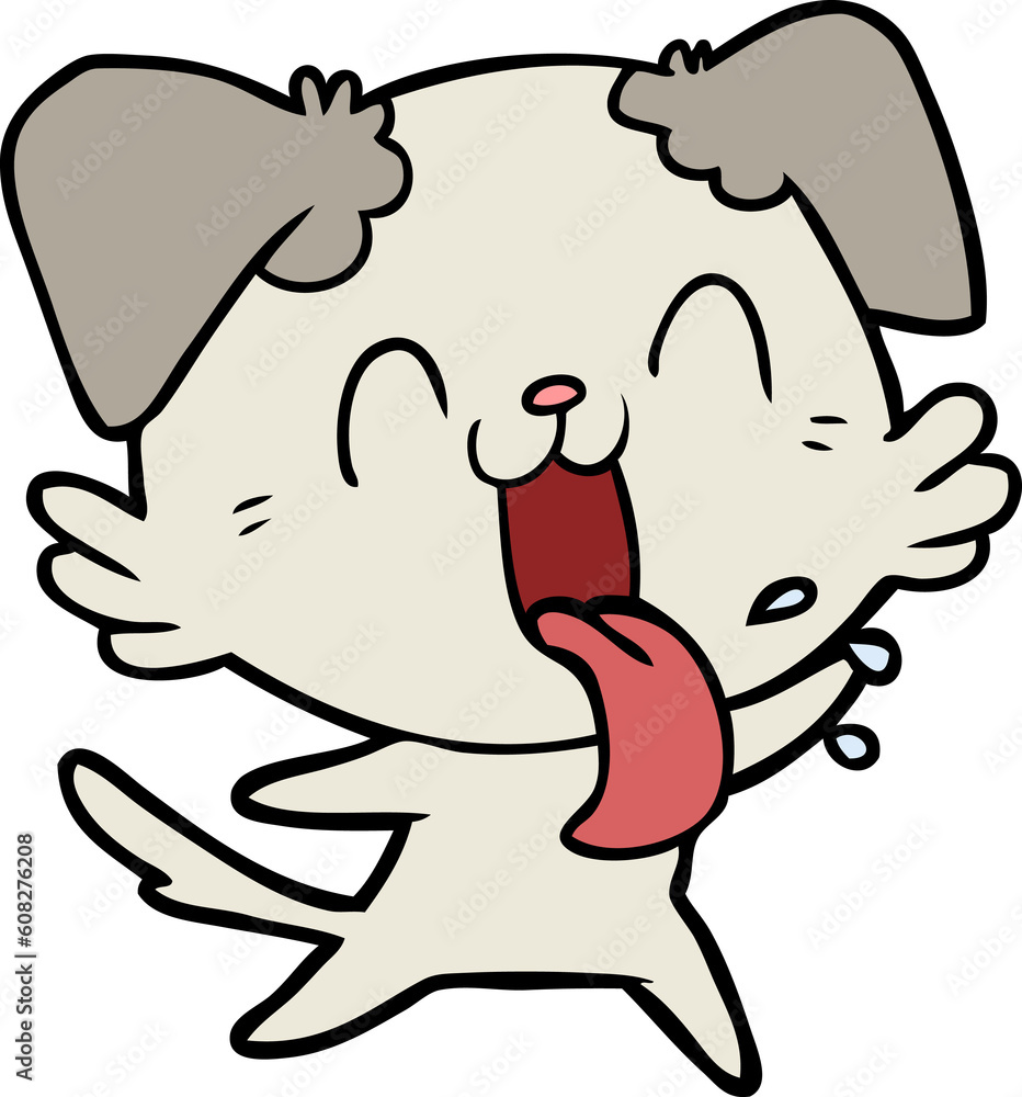 Obraz premium cartoon panting dog