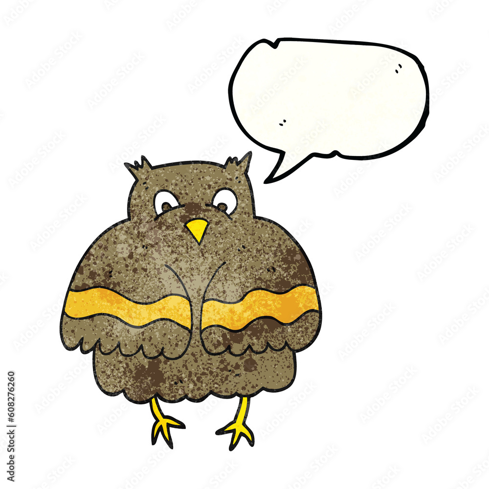 freehand speech bubble textured cartoon owl freehand speech bubble textured cartoon owl