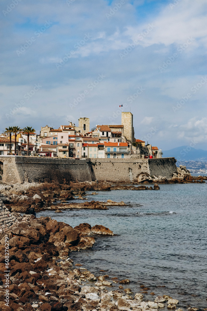 View of the center of Antibes and the famous Chateau Grimaldi, on the French Riviera