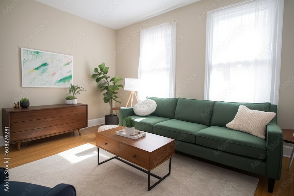 Luxurious Elegant Living Room Decor. Generative AI