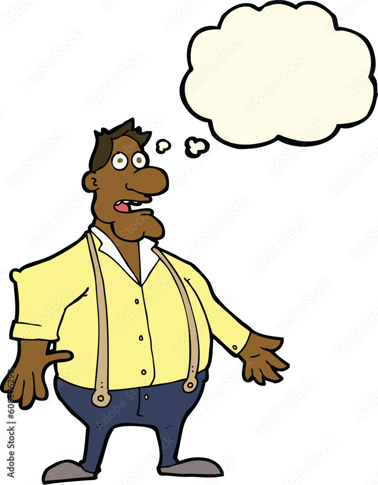 cartoon shocked man with thought bubble cartoon shocked man with thought bubble
