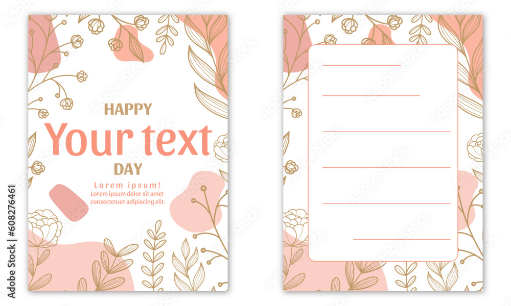 Set of universal hand drawn floral template for cover. Home decor, backgrounds, cards. Children abstract and floral design in doodle style. Set of universal hand drawn floral template for cover. Home decor, backgrounds, cards. Children abstract and floral design in doodle style.