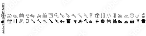 Construction tool icon vector set. repair illustration sign collection. building symbol or logo.