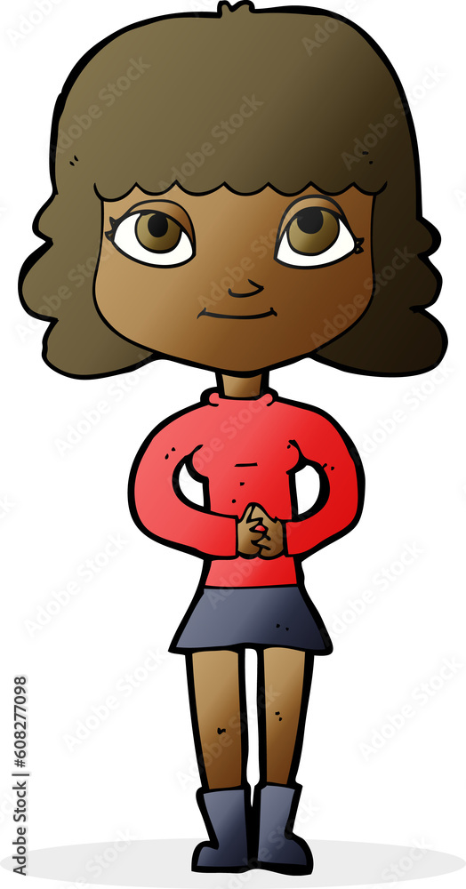 Fototapeta premium cartoon happy woman