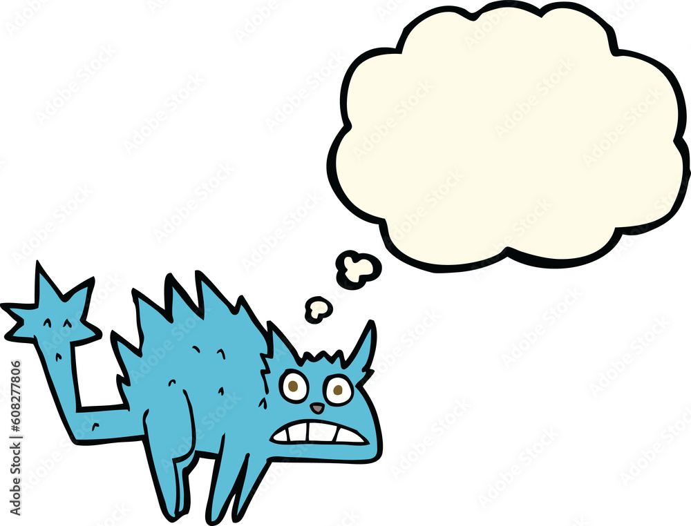 cartoon frightened cat with thought bubble cartoon frightened cat with thought bubble
