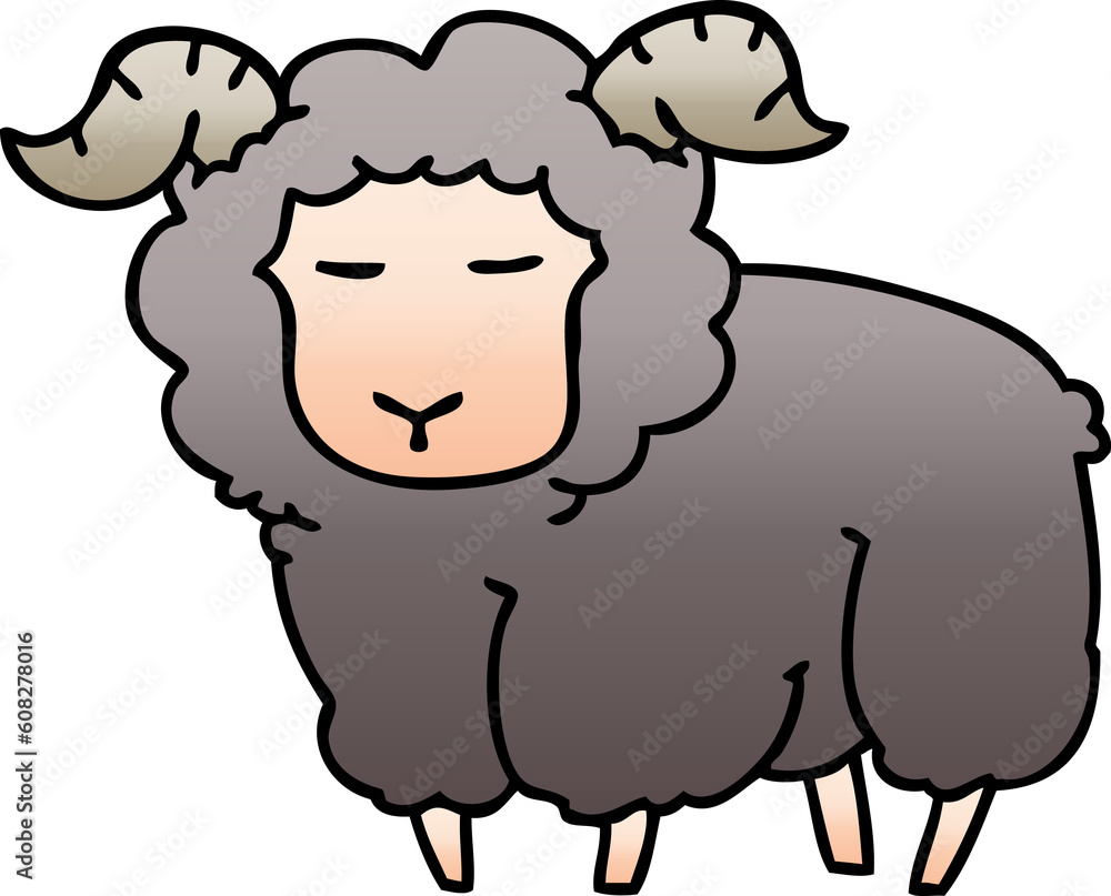 gradient shaded quirky cartoon ram gradient shaded quirky cartoon ram