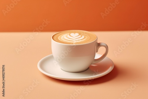 A steaming cup of aromatic coffee with a creamy swirl, a delightful indulgence for a satisfying morning. Ai generated.