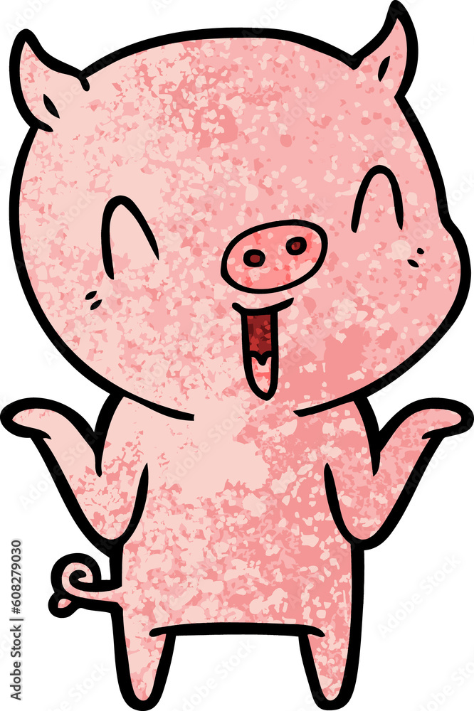 Obraz premium happy cartoon pig
