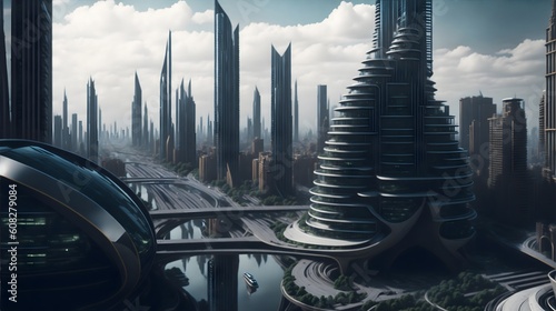 Generative AI - Città del futuro con tecnologia avanzata