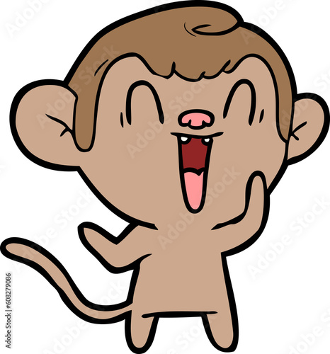 cartoon laughing monkey